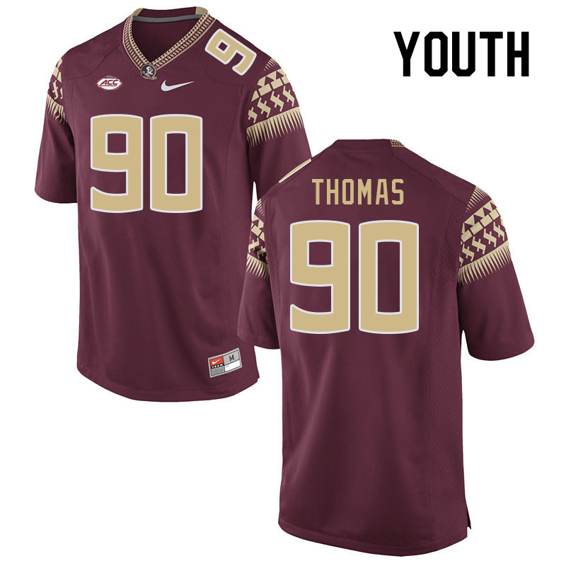 Youth #90 Bishop Thomas Florida State Seminoles College Football Jerseys Stitched-Garnet